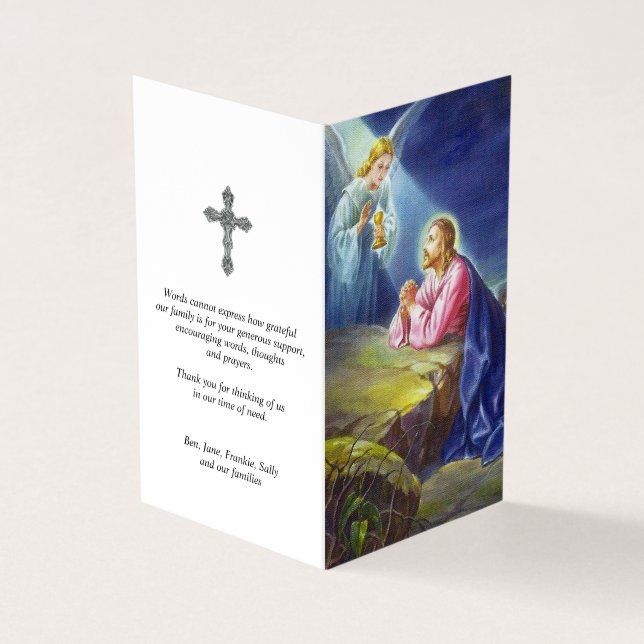 Katolska Prayer-kort | Jesus Kristus Praying 1 Visitkort (Utsida)