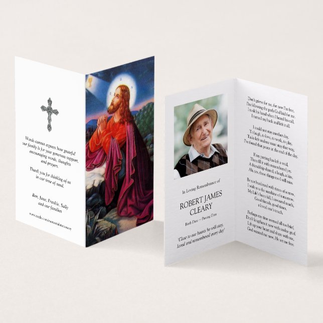 Katolska Prayer-kort | Jesus Praying Kort (In- och utsida)