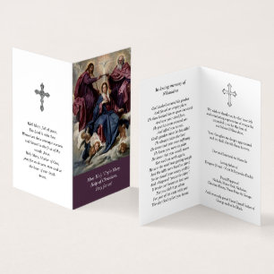 Katolska Prayer-kort Koronation Visitkort