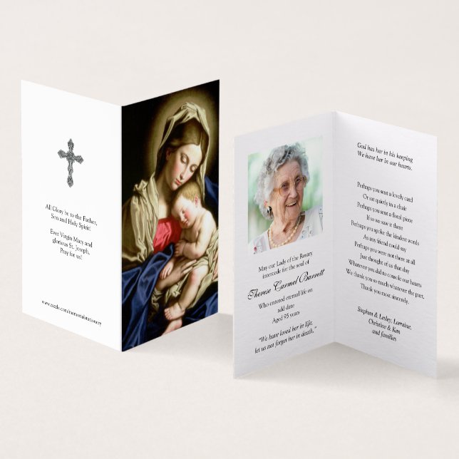 Katolska Prayer-kort | Madonna & Child Kort (In- och utsida)