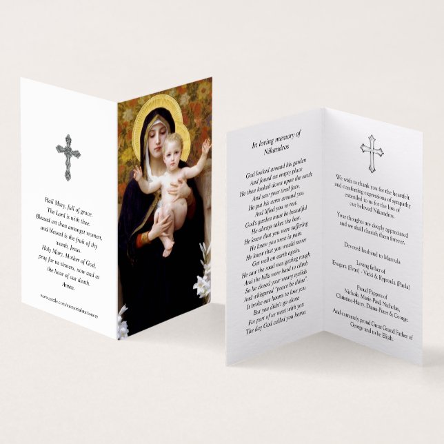 Katolska Prayer-kort | Madonna of Lilies Kort (In- och utsida)