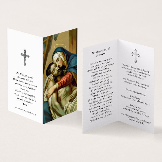 Katolska Prayer-kort | Mary Cradles Jesus 1 Kort (In- och utsida)