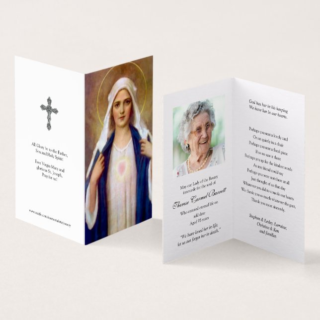 Katolska Prayer-kort | Mor Mary 1 Kort (In- och utsida)