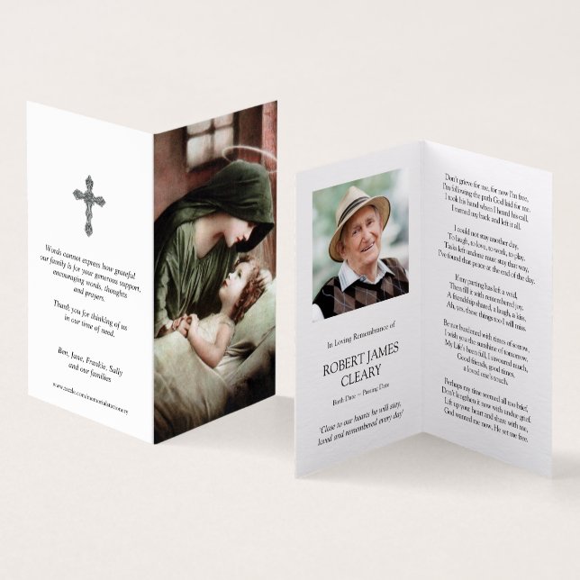 Katolska Prayer-kort | Mor Mary Kort (In- och utsida)