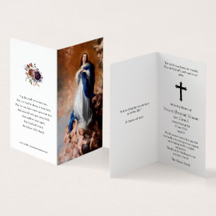 Katolska Prayer-kort Omakulat Conception Kort