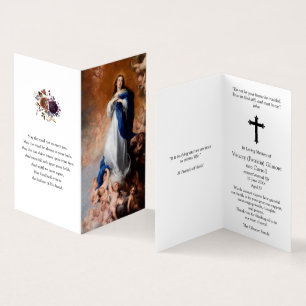 Katolska Prayer-kort Omakulat Conception Visitkort