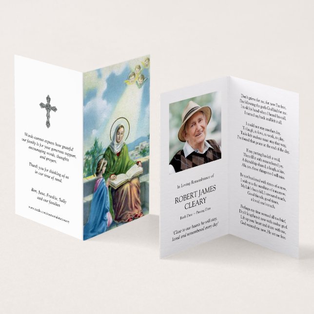 Katolska Prayer-kort | St Anne & Mary 2 Kort (In- och utsida)