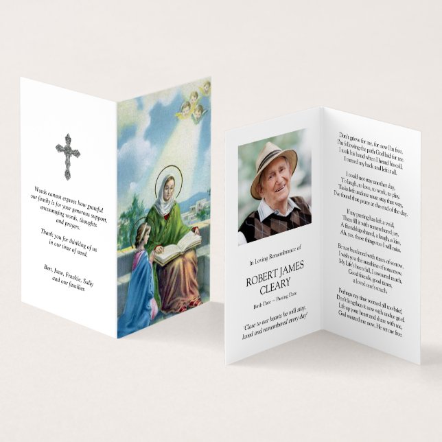 Katolska Prayer-kort | St Anne & Mary 2 Visitkort (In- och utsida)