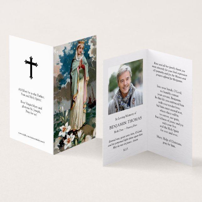 Katolska Prayer-kort | Stella Maris Kort (In- och utsida)