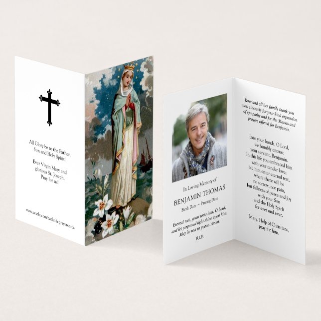 Katolska Prayer-kort | Stella Maris Visitkort (In- och utsida)