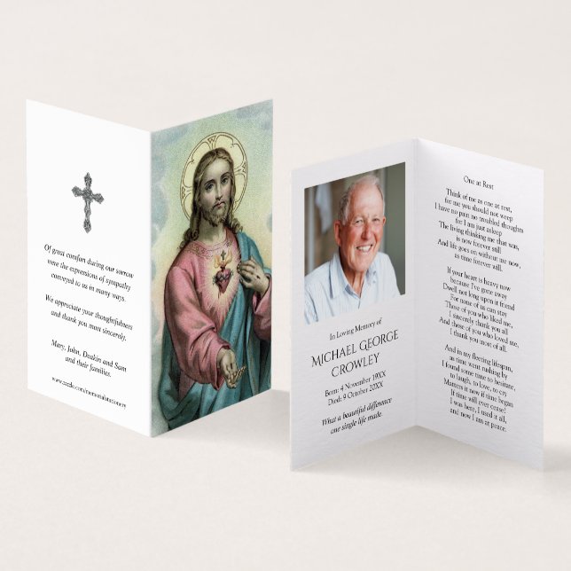 Katolska Prayer-kort | Sweet Heart Jesus Kort (In- och utsida)