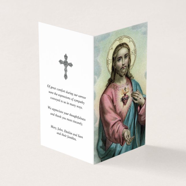 Katolska Prayer-kort | Sweet Heart Jesus Visitkort (Utsida)