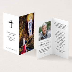 Katolska Prayer-kort Våra Dam Lourdes 1 Visitkort
