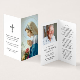 Katolska Prayer-kort Vierge au Chapelet Visitkort