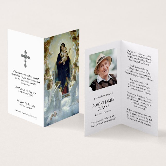 Katolska Prayer-kort | Virgin & Änglar Kort (In- och utsida)