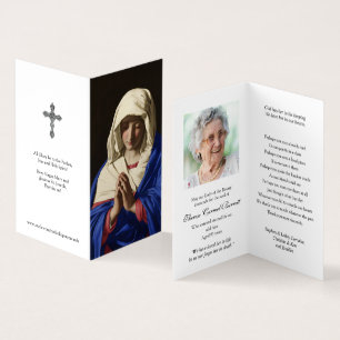 Katolska Prayer-kort Virgin i Prayer Visitkort