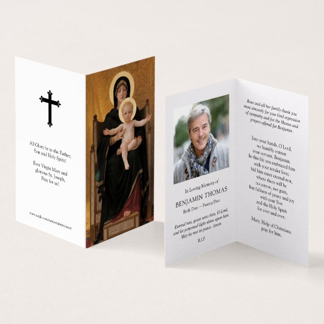 Katolska Prayer-kort | Virgin & underordnad Kort (In- och utsida)