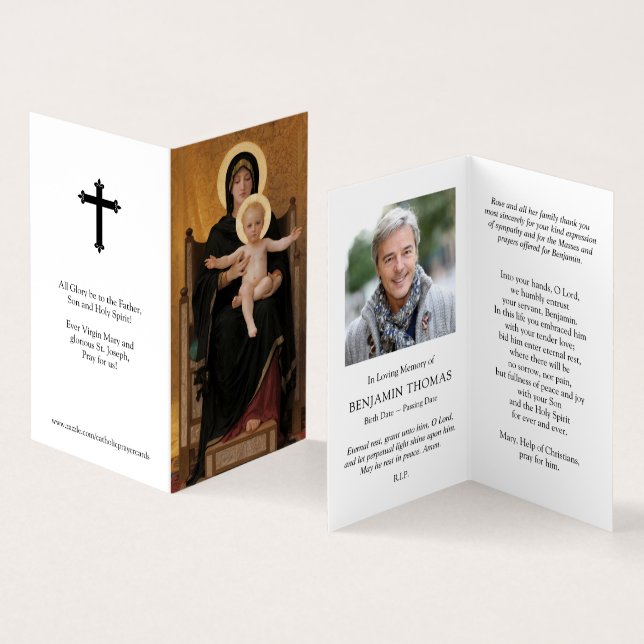 Katolska Prayer-kort | Virgin & underordnad Visitkort (In- och utsida)