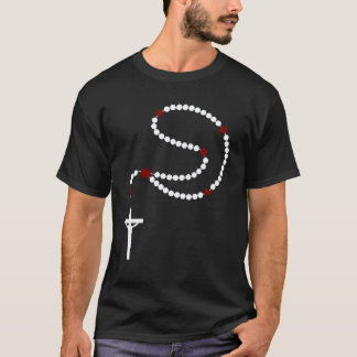 Katolska Rosenkranspärlor Krucifix Kristet Trosbek T Shirt