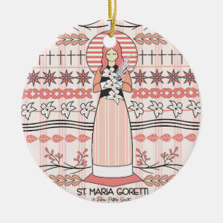 Katolska Saint-Ornament: St. Maria Goretti Julgransprydnad Keramik