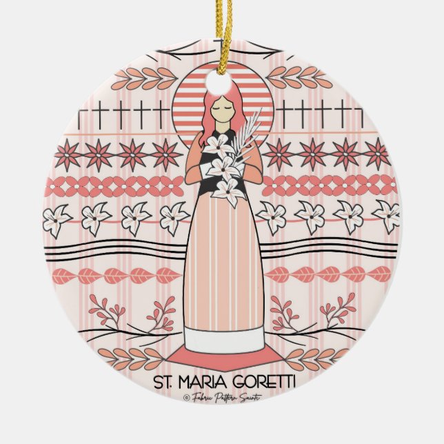 Katolska Saint-Ornament: St. Maria Goretti Julgransprydnad Keramik (Framsidan)