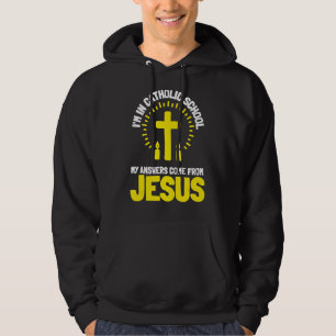 Katolska skolans nun-kyrka och kristen läsk hoodie