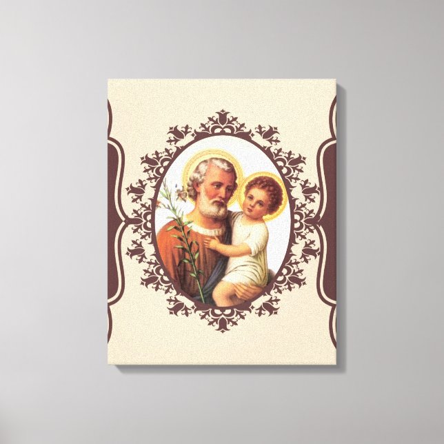 Katolska St. Joseph med Child Jesus Canvastryck (Framsida)