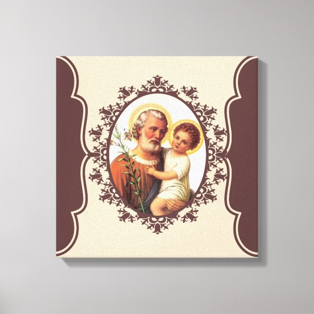 Katolska St. Joseph med Child Jesus Canvastryck (Framsida)