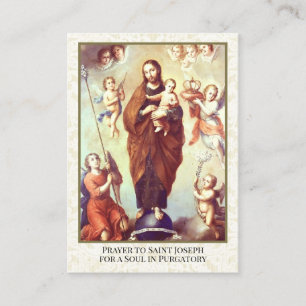 Katolska St. Joseph Prayer Souls i Purgatory Visitkort