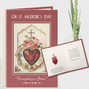 Katolska Valentine Ro St. Therese Heart Kor Kort