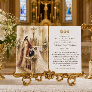 Katolskt äktenskapsvälsignelse Heliga Jesu hjärta Visitkort