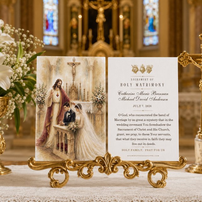 Katolskt äktenskapsvälsignelse Heliga Jesu hjärta Visitkort (Skapare uppladdad)