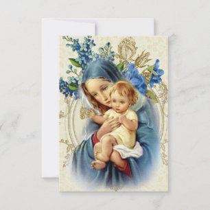Katolskt begravningskort Mary Jesus Prayer Card Anteckningskort