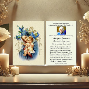 Katolskt begravningskort Mary Jesus Prayer Card Anteckningskort
