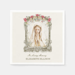 Katolskt begravningskort Mary Prayer Card Pappersservett