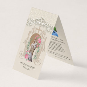 Katolskt begravningskort Mary Prayer Heliga Card Visitkort