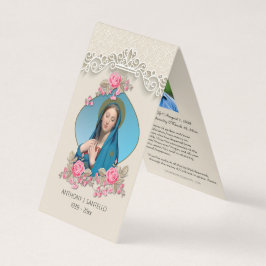 Katolskt begravningskort Mary Prayer Heliga Card Visitkort