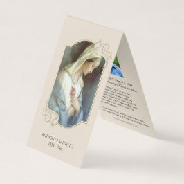 Katolskt begravningskort Mary Prayer Heliga Card Visitkort