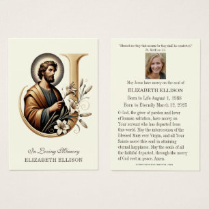 Katolskt begravningskort St. Joseph Prayer Card Visitkort