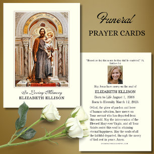 Katolskt begravningskort St. Joseph Prayer Card Visitkort
