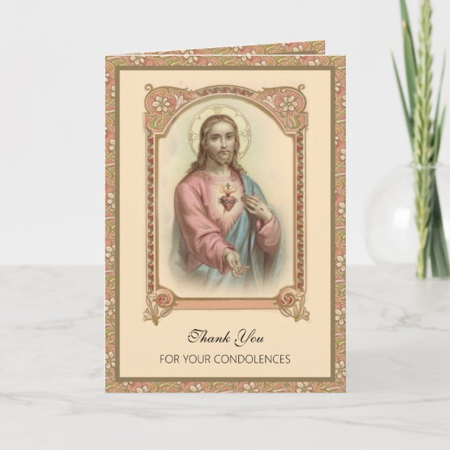 Katolskt begravningstakksägelse Jesus bönekort Kort (Framsida)