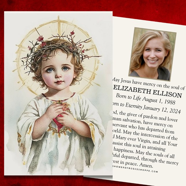 Katolskt begravningstal Jesus Prayer-kort Visitkort (Skapare uppladdad)