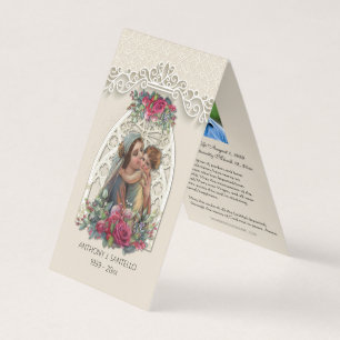Katolskt begravningstal Mary Jesus Heliga Card Visitkort