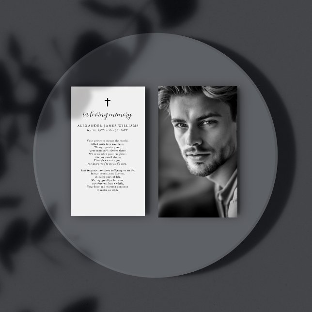 Katolskt begravningstecknet Photo Prayer Card Visitkort (Skapare uppladdad)