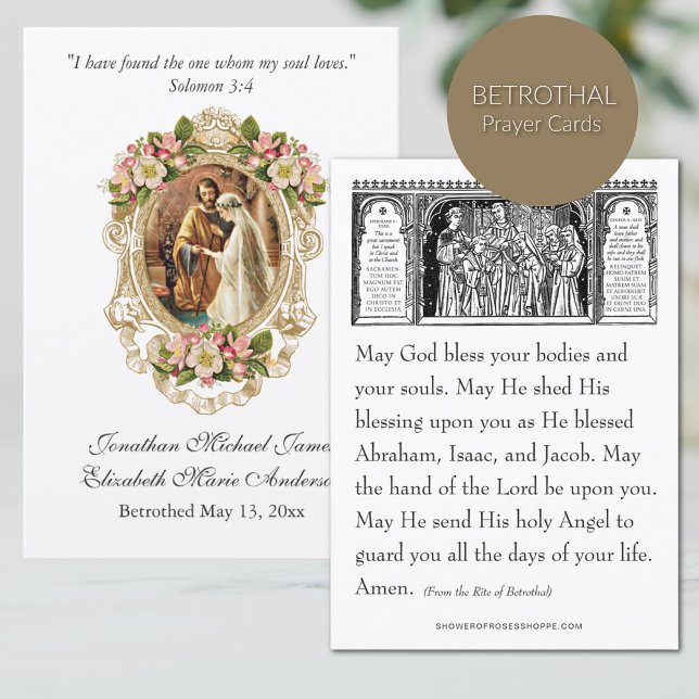 Katolskt betrothal Prayer Heliga Card Visitkort (Skapare uppladdad)
