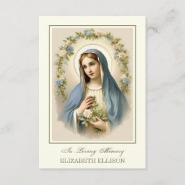 Katolskt blankt Mor Mary Funeral Prayer-kort Tilläggskort
