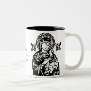 Katolskt blended Virgin Mary Jesus Änglar Två-Tonad Mugg