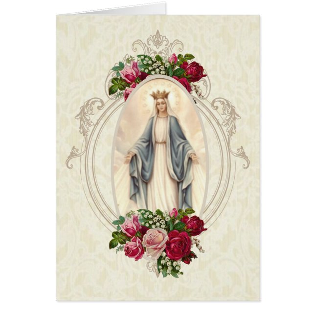 Katolskt blended Virgin Mary Memorare Prayer Hälsningskort (Framsidan)