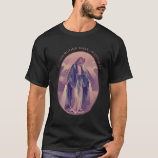 Katolskt blint Junggin Mary Pray for US Quote T Shirt