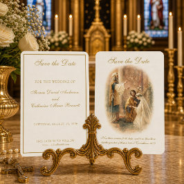 Katolskt bröllop Elegant Spara datumet